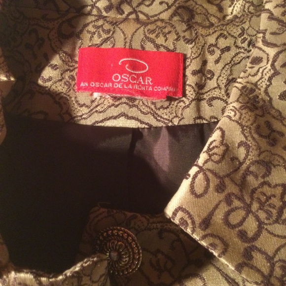 Oscar de la Renta Company Gold Patterned Blazer - Picture 4 of 5